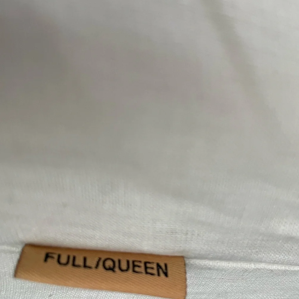 Quince European Linen Double Flange Duvet Cover Set Full Queen Ivory